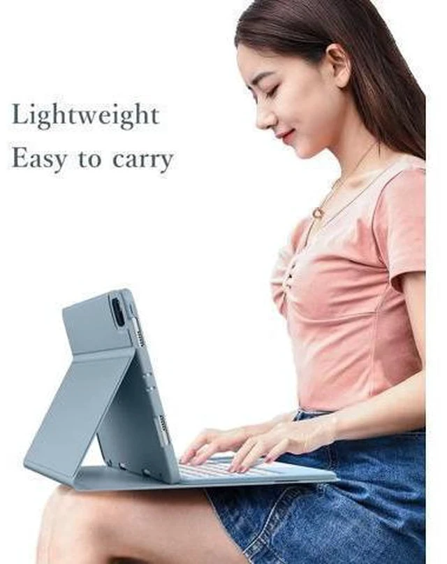 Alt view image 5 of 7 - HENGHUI Keyboard Case for New iPad 9th Gen/8th Gen/7th Gen 10.2"-Touchpad Detachable Wireless with Pencil Holder Stand Folio Keyboard Cover for iPad 9th Generation Air 3rd Gen Pro 10.5, Black