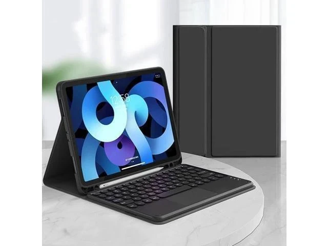 Alt view image 6 of 7 - HENGHUI Keyboard Case for New iPad 9th Gen/8th Gen/7th Gen 10.2"-Touchpad Detachable Wireless with Pencil Holder Stand Folio Keyboard Cover for iPad 9th Generation Air 3rd Gen Pro 10.5, Black