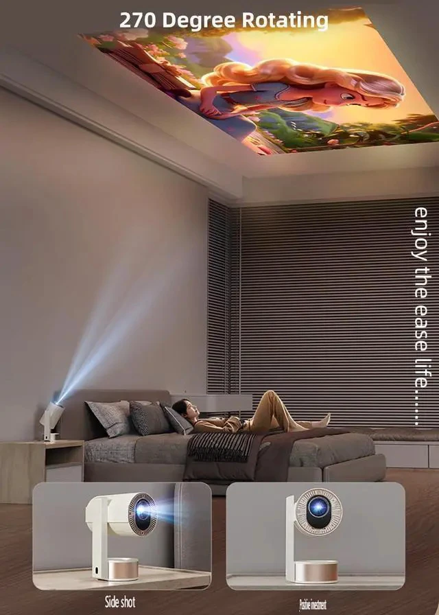 Alt view image 7 of 7 - K3 Mini Portable 1080p Projector with Android 12 32GB ROM TOF Auto Focus 12000 Lumens Dual WiFi 6 10W Speaker 270 Degree Rotating Holder