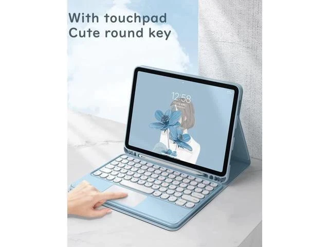 Alt view image 7 of 7 - HENGHUI Keyboard Case for New iPad 9th Gen/8th Gen/7th Gen 10.2"-Touchpad Detachable Wireless with Pencil Holder Stand Folio Keyboard Cover for iPad 9th Generation Air 3rd Gen Pro 10.5, Black