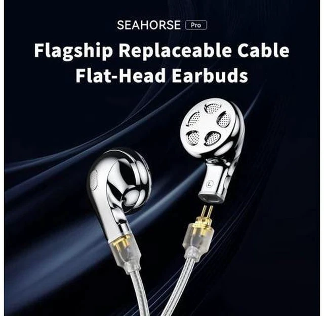 Alt view image 5 of 7 - Seahorse Pro Flagship 14.2mm Large Dynamic Driver Flat-Head Earbuds in-Ear Earphones with 0.78 2pin Replaceable Cable (4.4mm)