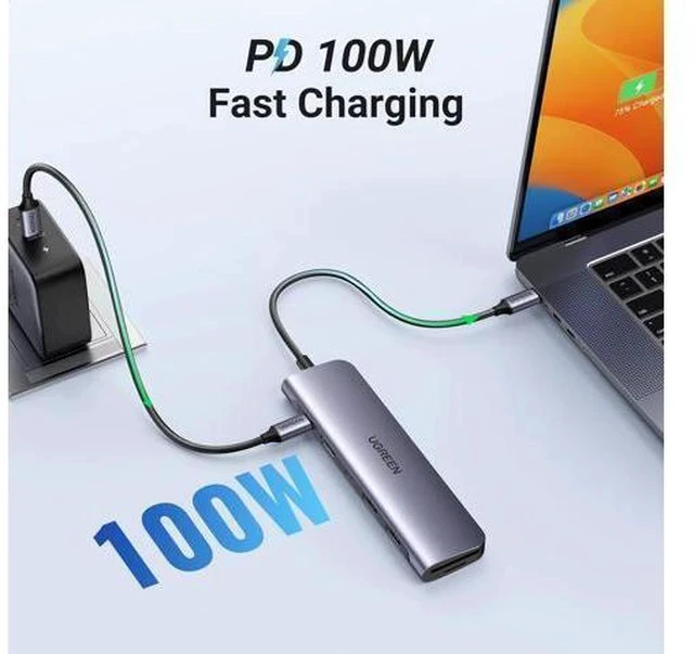Alt view image 3 of 7 - UGREEN USB-C Hub 7 in 1 USB C Dongle 4K HDMI, 100W PD Charging, USB-C & 2 USB-A 5Gbps Data Ports, SD/TF Card Reader for MacBook Pro/Air, iPad Pro,iPhone 15 Pro/Pro Max, XPS, Thinkpad