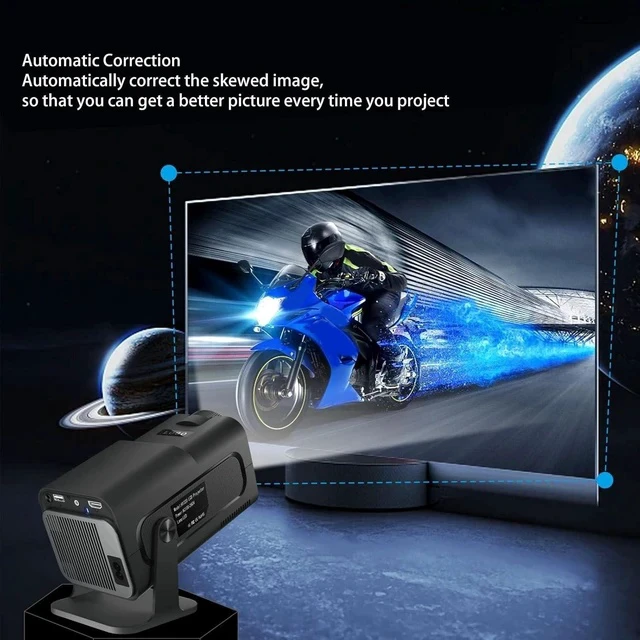 Alt view image 5 of 7 - Mini Projector, 4K 1080P Support Portable Projector with 2.4G 5G Wi Fi BT, 180° Rotatable Outdoor Projector Supported 10000 Lumens, Auto Keystone, for Phone, PC, Laptop (US Plug)