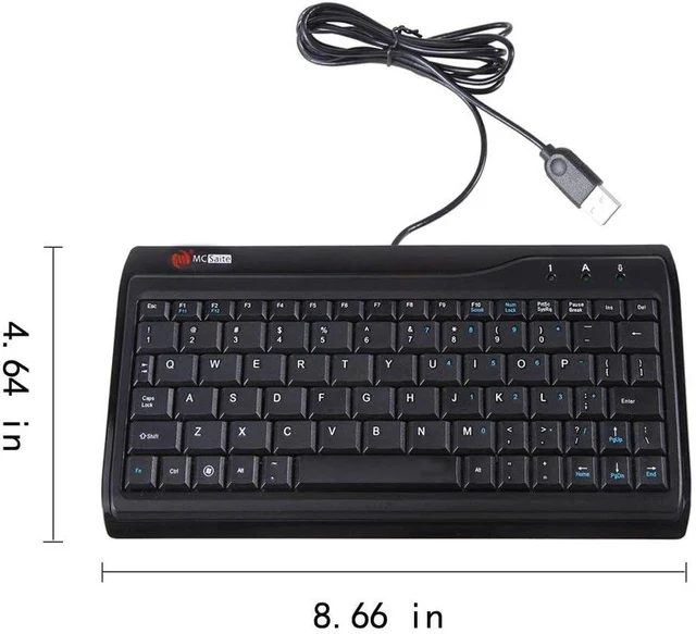 Alt view image 4 of 7 - Super Mini Wired Keyboard, MCSaite Full Size 78 Keys Keypad Small Portable Fit with Professional or Industrial Use for Computer Laptop Mac Notebook