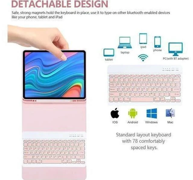 Alt view image 5 of 7 - iPad Keyboard Case for iPad Pro 12.9 inch (5th, 6th Generation) & NEW iPad Air 13 inch M2 (Only Applies to 3 iPads Model) - Wireless Detachable Keyboard- Pencil Holder, with Auto Sleep/Wake Function