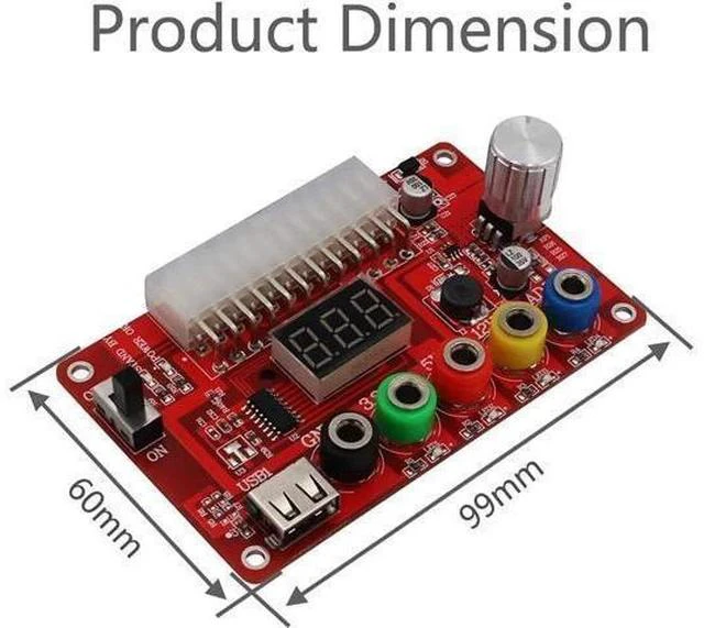 Alt view image 5 of 7 - 24 Pins ATX Power Supply Breakout Board and Acrylic Case Kit Module Adapter PC Power Connector Support 3.3V/5V/12V 1.8V-10.8V(ADJ) (10pcs)