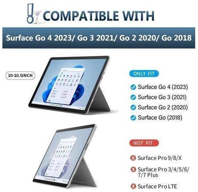 Alt view image 2 of 7 - Wineecy Backlit Keyboard Case for Microsoft Surface Go 4 2023 /Go 3 2021 /Go 2 2020 /Surface Go 2018 Tablet,7 Colors Backlight Magnetic Detachable Wireless Keyboard with Premium PU Cover Case