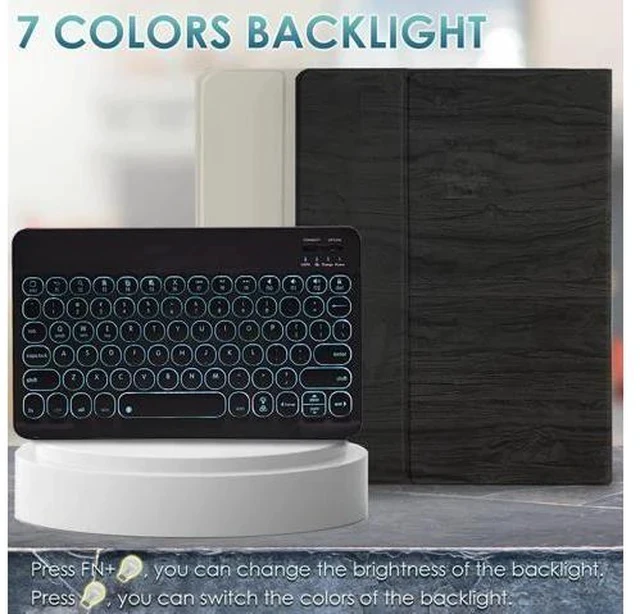 Alt view image 5 of 7 - Wineecy Backlit Keyboard Case for Microsoft Surface Go 4 2023 /Go 3 2021 /Go 2 2020 /Surface Go 2018 Tablet,7 Colors Backlight Magnetic Detachable Wireless Keyboard with Premium PU Cover Case