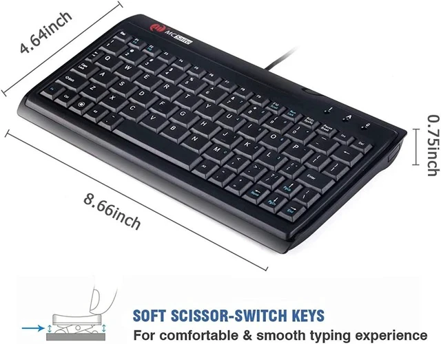 Alt view image 4 of 6 - Super Mini Wired Keyboard, Mcsaite Full Size 78 Keys Keypad Small Portable Fit With Or Industrial Use For Computer Laptop Mac Notebook