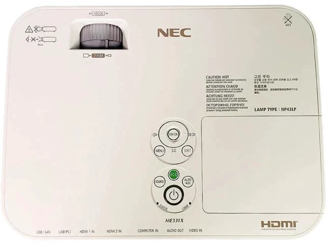 Alt view image 2 of 5 - NEC ME331X 3LCD Projector Portable 3300 Lumens 1080p Conference Room, Bundle HDMI Cable Remote Control Power Cable