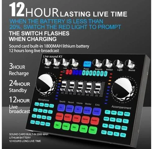 Alt view image 3 of 7 - K Song Anchor Professional Pci External USB Live Sound Card Studio Record Audio Interface For Pc and Cell Phone Mobile