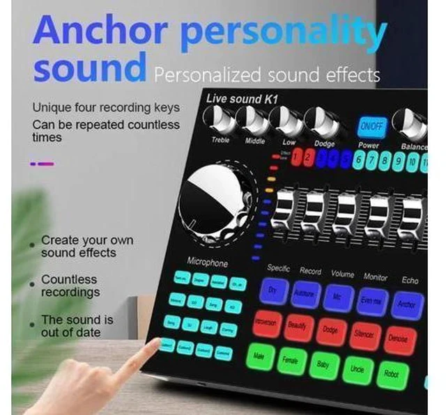 Alt view image 2 of 7 - K Song Anchor Professional Pci External USB Live Sound Card Studio Record Audio Interface For Pc and Cell Phone Mobile