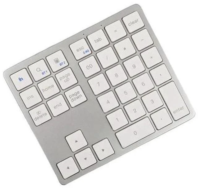 Main image of 35 Key Digital Keypad Wireless BT Dual Mode Numeric Keypad Silent Mobile Phone Computer Compatible Numeric Keyboard White