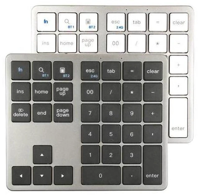 Alt view image 2 of 7 - 35 Key Digital Keypad Wireless BT Dual Mode Numeric Keypad Silent Mobile Phone Computer Compatible Numeric Keyboard White