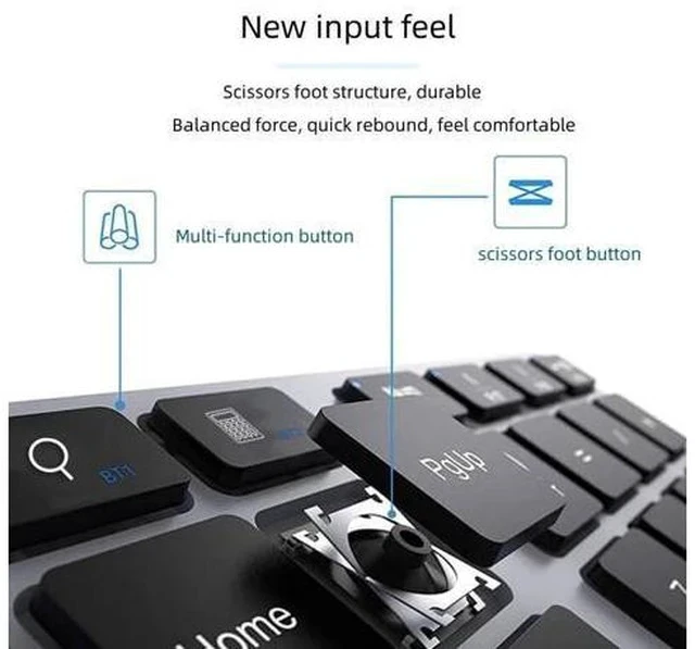 Alt view image 5 of 7 - 35 Key Digital Keypad Wireless BT Dual Mode Numeric Keypad Silent Mobile Phone Computer Compatible Numeric Keyboard White