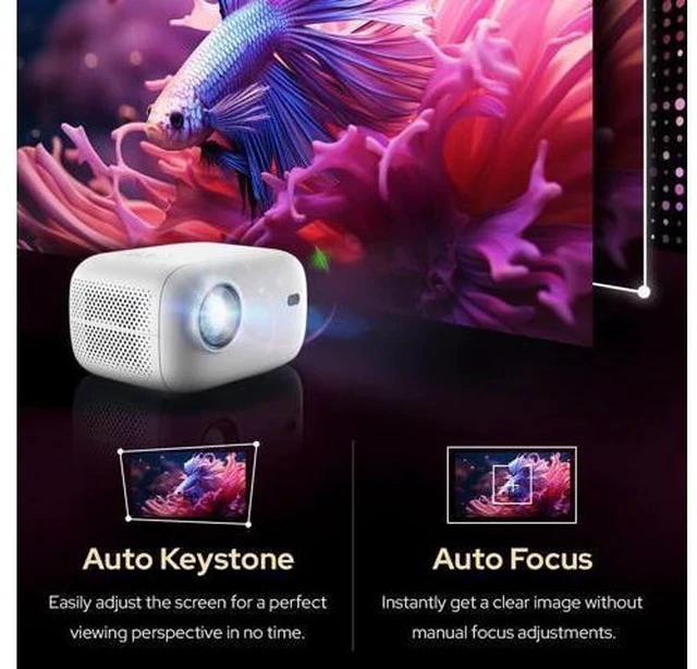 Alt view image 6 of 7 - PJ500 Compact Smart Projector, 40"-130" 1080P HD Screen, 4K Decoding, 550 ANSI Lumens, Auto Focus and Keystone, Wi-Fi 6 & Bluetooth 5.2 Connectivity
