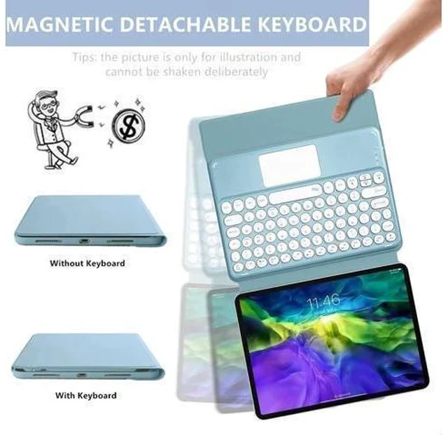 Alt view image 4 of 7 - Disonbeir Keyboard Case for iPad Pro 11 inch 4th 3rd 2nd Generation(2022/2021/2020), Touchpad Magnetically Detachable Keyboard Case for iPad Pro 11 inch (Pink)