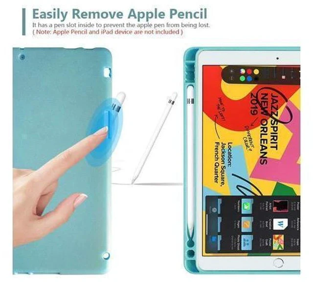 Alt view image 4 of 7 - MMK for iPad Keyboard Case for 10.2" 9th/8th/7th Generation 2021/2020/2019, Detachable Wireless BT Keyboard with Magnetic Protective Cover with Pencil Holder for iPad Pro 10.5" 2019