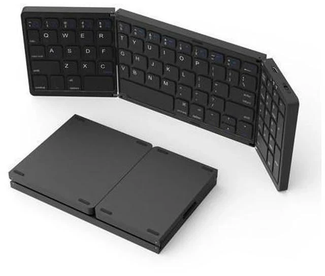 Main image of BRIMFORD Foldable Bluetooth Keyboard, Foldable Wireless Portable Keyboard with Numeric Keypad, USB-C Rechargeable Travel Keyboard for Laptop,Tablet,iPad,Smartphone(Black)