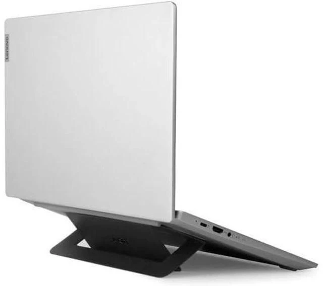 Alt view image 4 of 7 - Laptop Stand for Desk Adhesive Airflow Laptop Cooling Riser for Heat Dissipation with 2 Adjustable Viewing Angles Foldable & Portable Computer Stand Compatible with Laptops 11-16 Jet Black