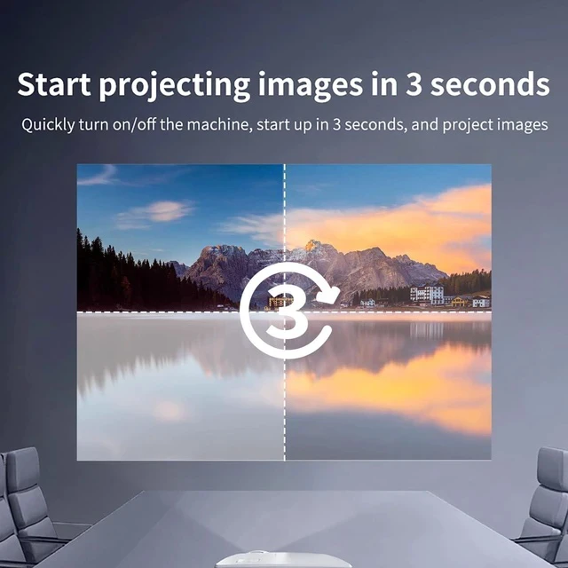 Alt view image 3 of 7 - DLP Business Projector 3300 Lumens High Brightness Projector for Office Large and Clear Daytime Display