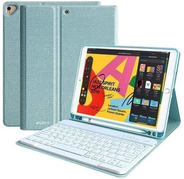 Alt view image 6 of 7 - MMK for iPad Keyboard Case for 10.2" 9th/8th/7th Generation 2021/2020/2019, Detachable Wireless BT Keyboard with Magnetic Protective Cover with Pencil Holder for iPad Pro 10.5" 2019