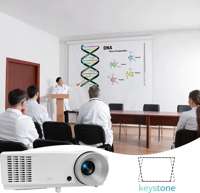 Alt view image 7 of 7 - DLP Business Projector 3300 Lumens High Brightness Projector for Office Large and Clear Daytime Display