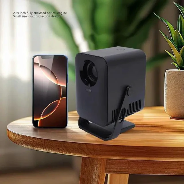 Alt view image 6 of 7 - Mini Projector, 1080P Projector 270° Rotatable Smart Projector Video Projector Support Pen, Movie Projector for Android TV Home Theater (US Plug)
