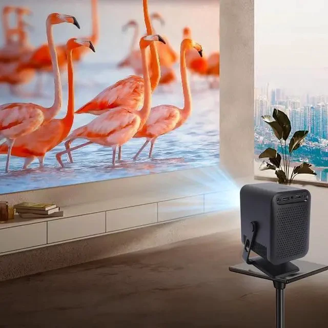 Alt view image 7 of 7 - Mini Projector, 1080P Projector 270° Rotatable Smart Projector Video Projector Support Pen, Movie Projector for Android TV Home Theater (US Plug)