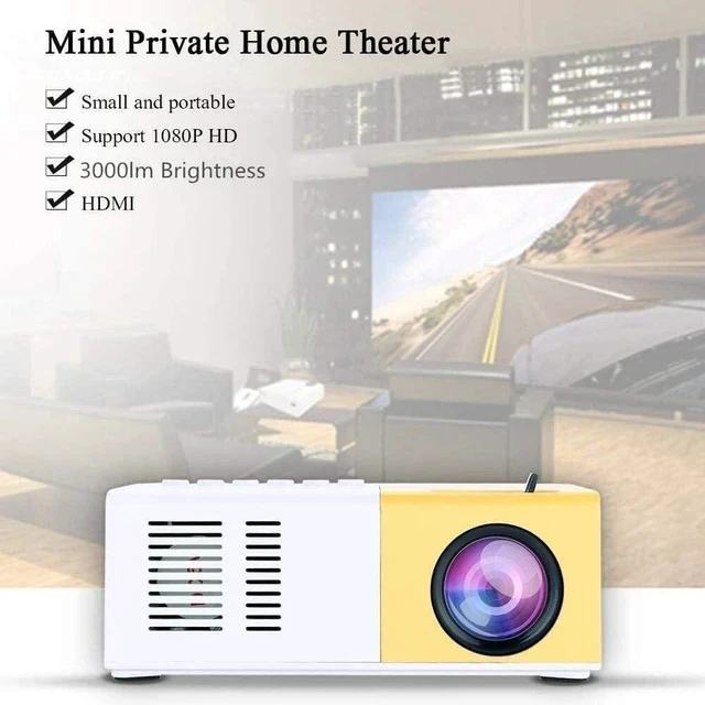 Alt view image 4 of 4 - Video Projectors, Full HD 1080P Projector 4500:1 Contrast Portable Mini LED Video Projector Support 1600 Lumens HDMI VGA AV USB