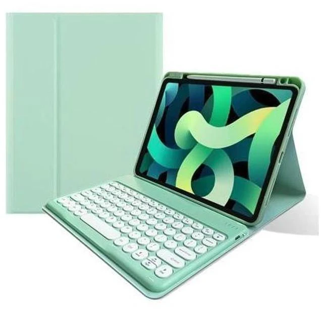 Alt view image 6 of 7 - kaitesi Keyboard Case Compatible with iPad Mini A17 Pro/iPad Mini 6th Generation Keyboard Case Round Button Detachable BT Color Keyboard Cover(Mint Green)
