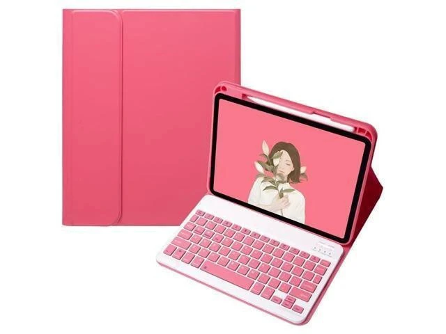 Alt view image 6 of 7 - KMXDD Keyboard Case Compatible with iPad Air 11 inch M2/ iPad Air 5th 4th 10.9" Generation Keyboard Case iPad Pro 11 1st/2nd/3rd/4th Generation Color Keyboard Case Removable,Begonia Red