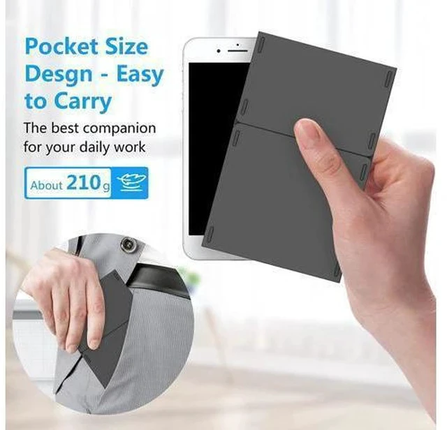 Alt view image 6 of 7 - Foldable Bluetooth Keyboard, Foldable Wireless Portable Keyboard with Numeric Keypad, USB-C Rechargeable for iOS, Android, Windows System Laptop Tablet Smartphone Device
