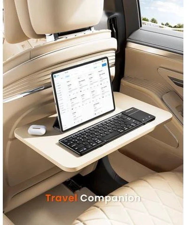 Alt view image 4 of 7 - Foldable Bluetooth Keyboard, Portable Wireless Folding Keyboard with touchpad, Travel Pocket for iOS, Mac OS, Android, Windows Laptop Tablet Smartphone (BT5.1 x 3)