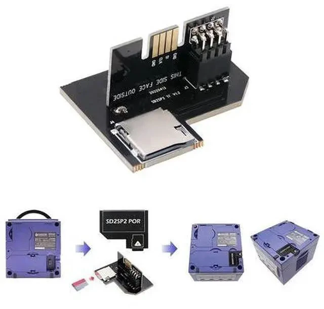 Alt view image 5 of 7 - AJMRTC SD2SP2 Pro Micro SD TF Card Reader Adapter SDLoader Swiss Mod for Nintendo GameCube NGC Serial Port 2, Plug and Play NTSC Console Homebrew ISO Retro Gaming PCB Storage Accessory