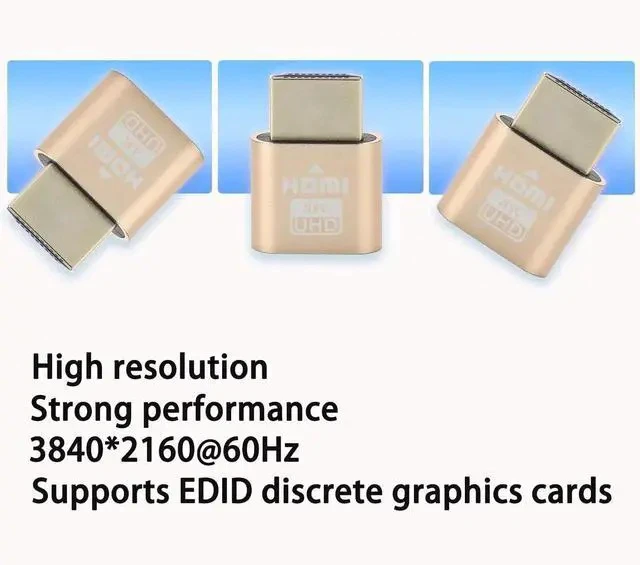 Alt view image 2 of 7 - 2PCS 4K HDMI Dummy Plug EDID Emulator, Headless Virtual Monitor Adapter Support 4K@60Hz 2K@144Hz for Windows Mac Linux