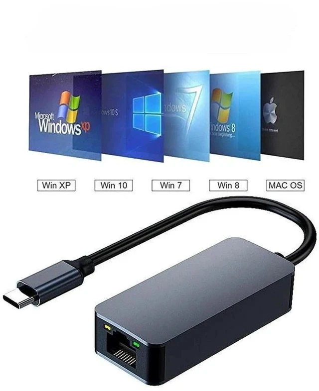 Alt view image 3 of 6 - USB C to 2.5G Ethernet Adapter, USB 3.0 Type C to 2.5G RJ45 LAN Network Converter, 2.5Gbps High Speed, Compatible with Mac OS, Windows, Linux, Backward Compatible with 2500/1000/100Mbps