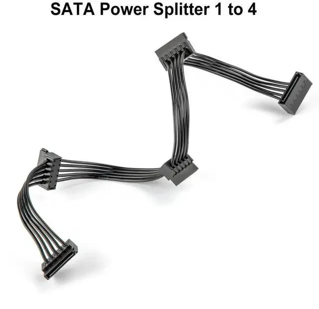 Alt view image 5 of 5 - 40cm SATA 15 Pin to 4 Port SATA Power Splitter Cable for HDD SSD Optical Drives