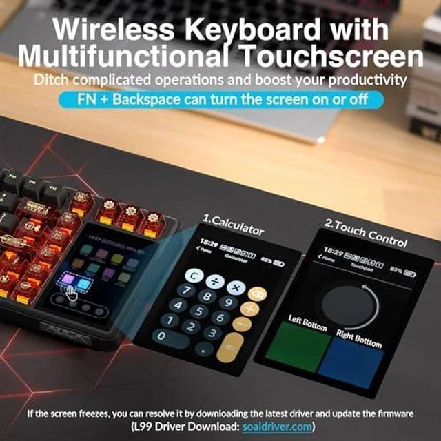 Alt view image 5 of 7 - Aula Wireless Keyboard and Headset Combo, Aula L99 Wireless Keyboard G7 Wireless Headset