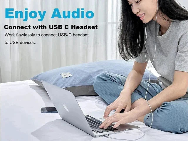 Alt view image 3 of 6 - 1 Pack USB 3.2 Gen2 USB-C Female to USB-A Male Adapter, Double-Sided Plug 10Gbps Converter for Fast Charging, Data Sync & USB-C Headset Audio