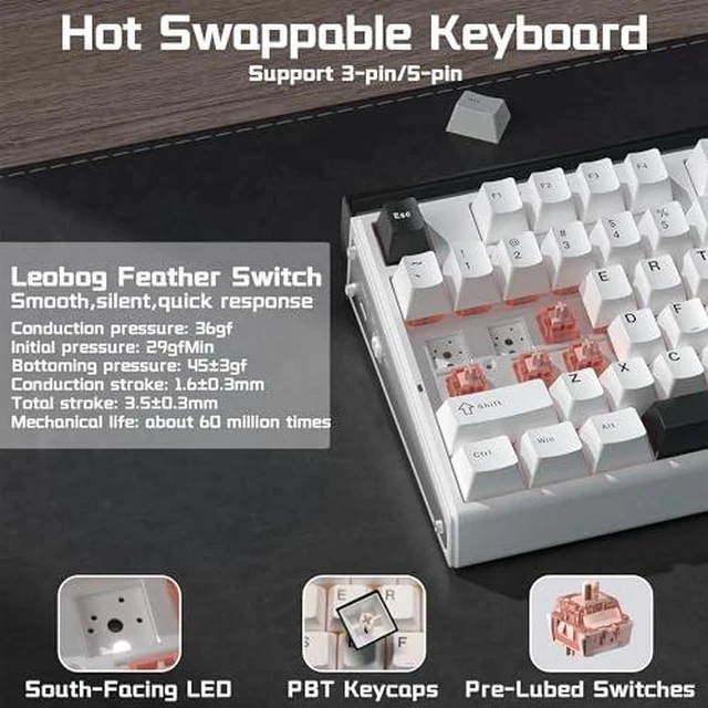 Alt view image 4 of 6 - Aula Wireless Keyboard and Headset Combo, Aula H108 Wireless Keyboard G7 Wireless Headset