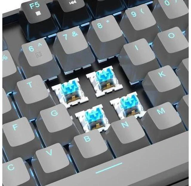 Main image of MageGee 75% Mechanical Gaming Keyboard, Blue Switch, LED Backlit, 87 Keys Compact TKL Wired Computer Keyboards for Windows Laptop PC Gamer - Grey/Black