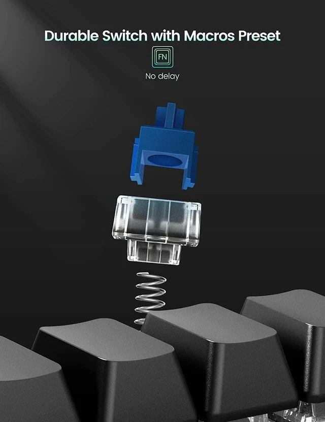 Alt view image 5 of 7 - Vaydeer 4 Fully Programmable Keys with Floating Window and Macro Multifunctional Keypad, One-Handed Mechanical Keyboard Support NKRO, Hotkeys, One-Click Start, Compatible with iOS,Windows