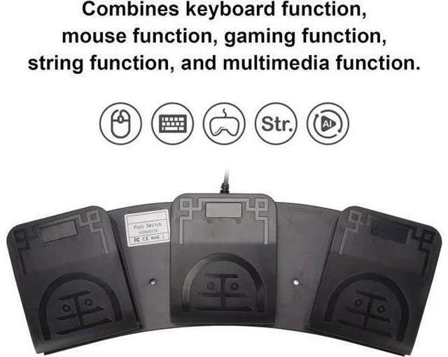 Alt view image 2 of 7 - USB Foot Switch,3 Key PC USB Triple Foot Switch Pedal,Three Button Program Computer Keyboard Mouse Game Action HID Durable USB Foot Pedal,Support MIDI Multifunction Ergonomic Sensitive