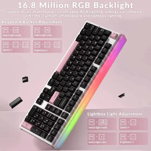 Alt view image 3 of 6 - Aula Hall Effect Keyboard and Headset Combo, Aula Hero99 Hall Effect Keyboard G7 Wireless Headset