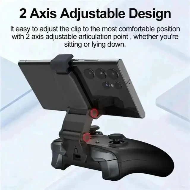 Alt view image 6 of 6 - GameSir Controller Phone Clip Holder, Mobile Phone Mount Bracket for GameSir Cyclone 2 / Cyclone Pro / T4 PRO Gamepad, Adjustable Smartphone Clamp for iPhone & Android Phone Gaming