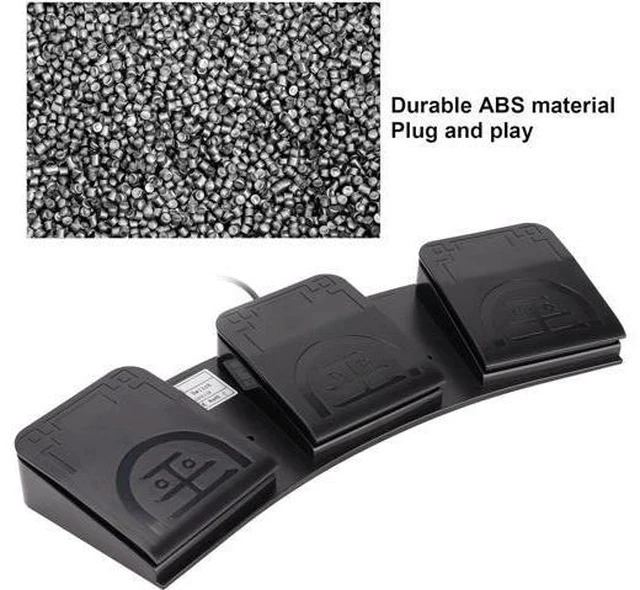 Alt view image 4 of 7 - USB Foot Switch,3 Key PC USB Triple Foot Switch Pedal,Three Button Program Computer Keyboard Mouse Game Action HID Durable USB Foot Pedal,Support MIDI Multifunction Ergonomic Sensitive