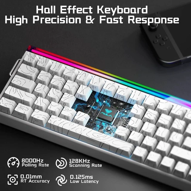 Alt view image 3 of 6 - Aula Hall Effect Keyboard and Headset Combo, Aula Hero 68 HE Hall Effect Keyboard G7 Wireless Headset