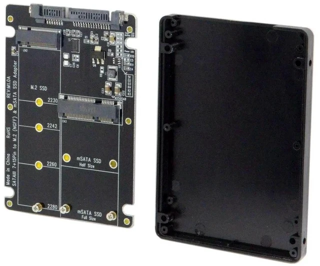 Alt view image 4 of 6 - 2 in 1 Combo Enclosure, M.2 NGFF B-key & mSATA SSD to SATA 3.0 6Gbps Adapter Converter Case for PC Laptop Storage Upgrade