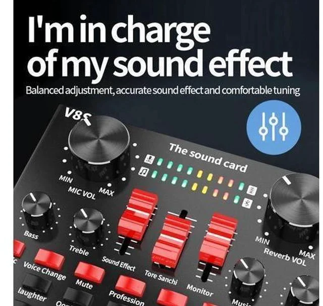 Alt view image 3 of 7 - Sound Card Voice Changer o DJ Mixer for Phone Computer Game iPad Karaoke Broadcast Recording Mic Sound Card Set